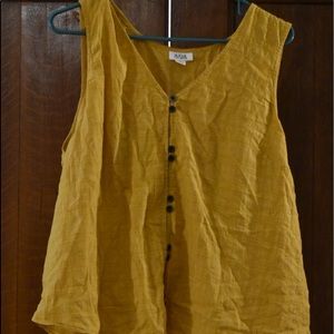 L ana mustard yellow dressy tank top
